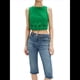 thumbnail image 3 of Blusa de Mujer Sin Mangas con Cuello Redondo, Dobladillo Ondulado con Colores Contrastantes y Bordado Verde L, 3 of 7