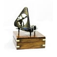 thumbnail image 2 of Triangular Sundial Compass (Antique Brass Finish) - With Wooden Box, 2 of 6
