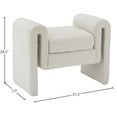 thumbnail image 3 of Meridian Furniture Stylus Cream Fabric Bench, 3 of 7