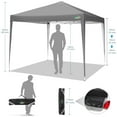 thumbnail image 5 of HOTEEL 10'x10' Pop up Canopy Tent, Outdoor Instant Commercial Tents, Shade Shelter Gazebo,for Backyard Parties Event,Gray, 5 of 9