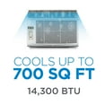 thumbnail image 4 of COMMERCIAL COOL 14,500 BTU Window Air Conditioner with Remote Control and Adjustable Thermostat, cools up to 750 Sq. Ft. with Electronic Controls & Digital Display CWAM145W6C, 4 of 7