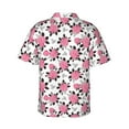 thumbnail image 3 of Fotbe Rose Flowers Hawaiian Shirt for Men Unisex Summer Beach Casual Short Sleeve Cotton Linen Button Down Shirts-Small, 3 of 9