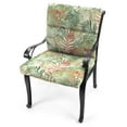 thumbnail image 2 of Jordan Manufacturing 44" x 22" Wesley Almond Green Leaves Rectangular Outdoor Chair Cushion with Ties and Hanger Loop, 2 of 11