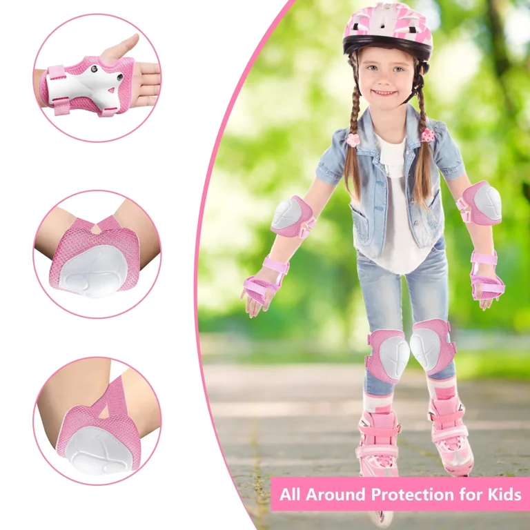 Rirool Kids Protective Pad Set, Pink & White photo 7