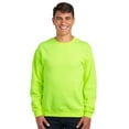 thumbnail image 2 of JERZEES Hi-Vis Safety Green Crewneck Sweatshirt 562MR, Hi-Vis Fleece, Pack of 3, 3XL, 2 of 5
