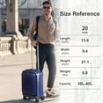 thumbnail image 3 of 20in Hardside Luggage with USB Port, Carry on Suitcase with Spinner Wheels and Built-in TSA Lock, Airline Approved, Navy Blue, 3 of 10