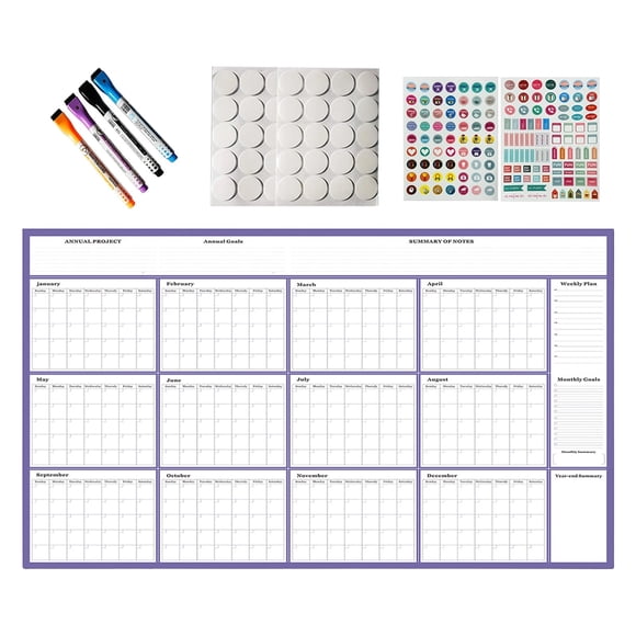 Large Undated Reusable Wall Calendar Planner For Home School Organization And Academic Scheduling