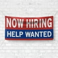 thumbnail image 4 of Now Hiring Help Wanted 13 oz Heavy Duty Vinyl Banner All Position Jobs Available Help Wanted Sign for Business Advertising Indoor/Outdoor Single-Sided with Metal Grommets (2x5 ft, Re & Wh & Bl), 4 of 6