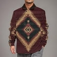 thumbnail image 4 of BiZtdJrK Big and Tall Vintage Print Jacket for Men Loose Fit Long Sleeve Zipper Western Jackets Fleece Lined Aztec Ethnic Warm Coat with Pockets Prime Day Sales Today 2025 C-Brown XXL, 4 of 5