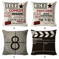 thumbnail image 3 of Moyic Funda de cojín con letras y patrón de cine, funda de almohada de lino de primera calidad con subtítulos de película Retro, amplia Decoración del hogar Como se muestra, 3 of 6