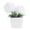 White, variant on Faux Chrysanthemum Bushes with Square Ceramic Planter, Vibrant Silk Blooms for Living Room Shelf, Multi-Color Options for Indoor Study, Worry-Free Non-Wilting Decor, Artificial Potted Plant *1