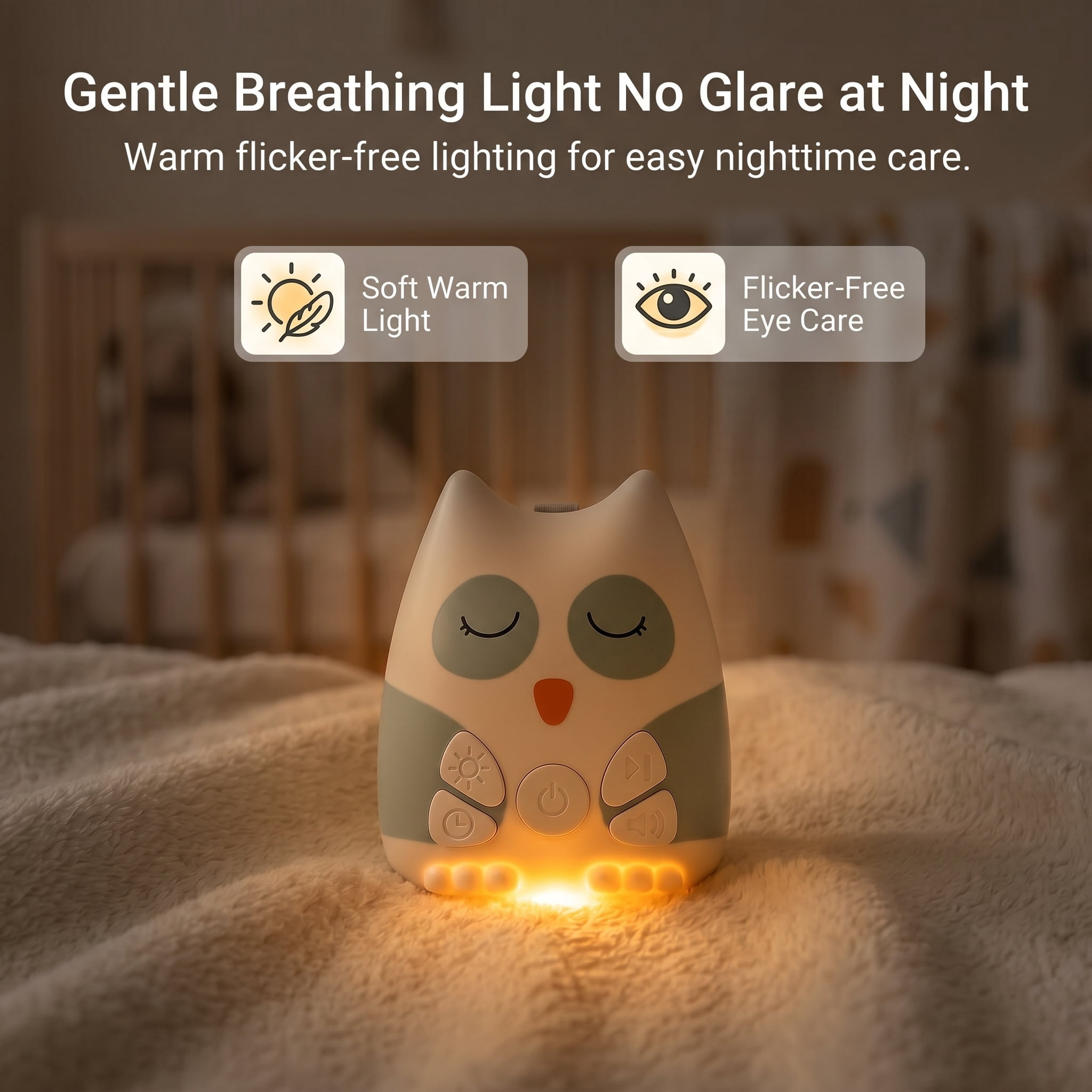 Sound Machine for Baby, 30 Soothing Sounds & Smart Cry Detection, Portable White Noise Machine with Night Lights, Newborn Baby Boy Gifts