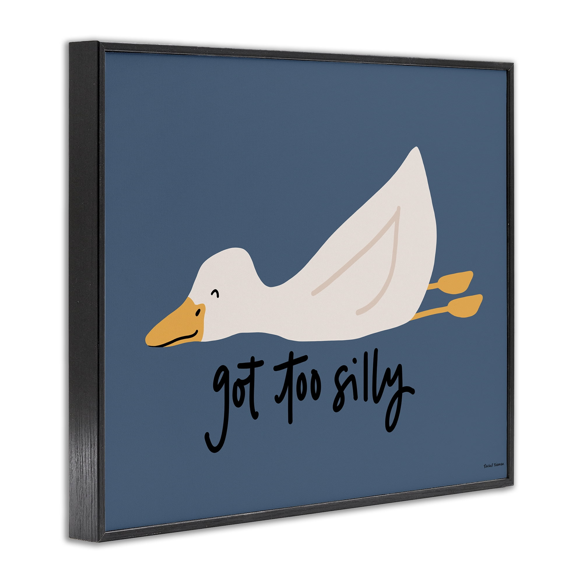 Stupell Industries Got Too Silly Duck Black Framed Giclee Art, design by Rachel Nieman