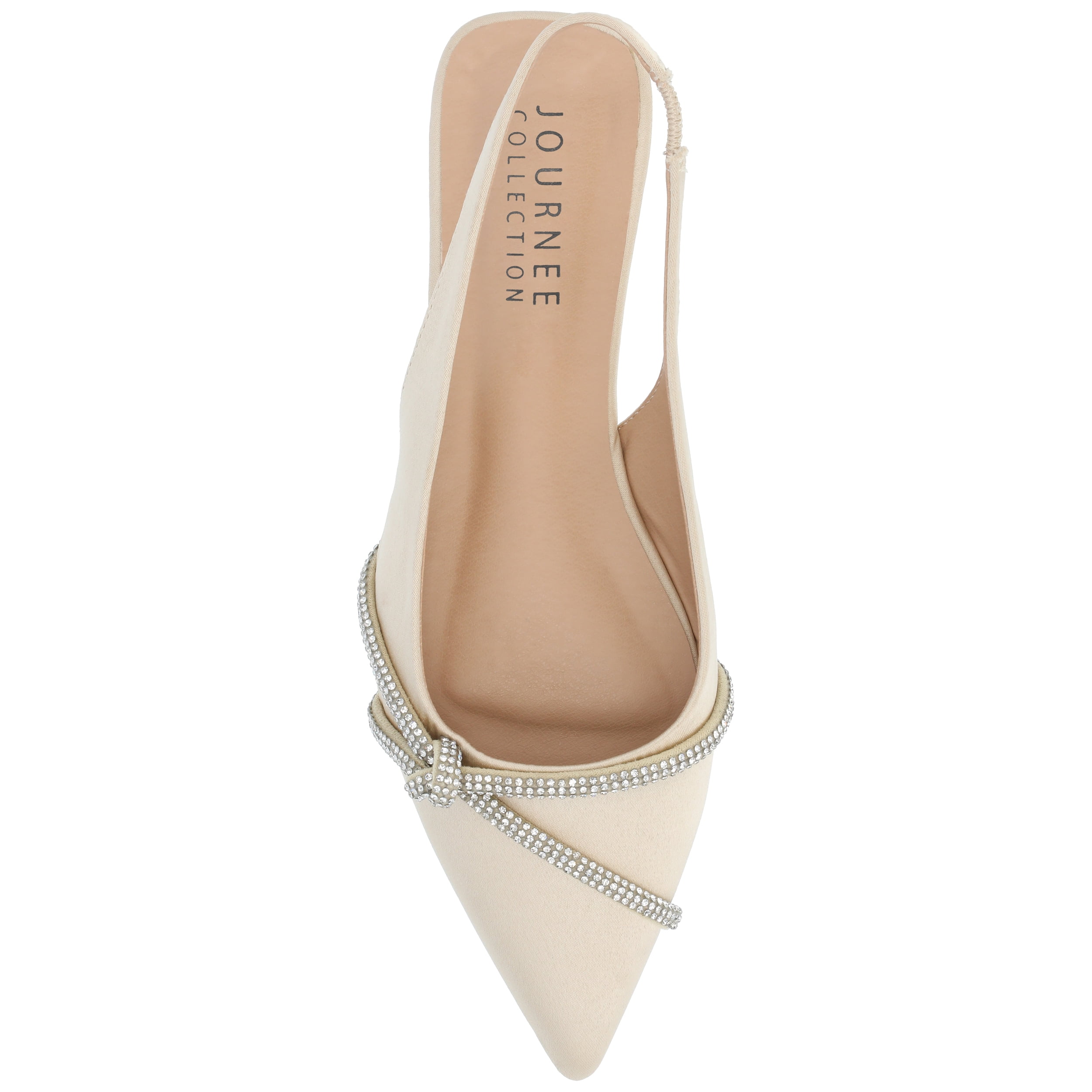 Journee Womens Rebbel Sling Back Pointed Toe Evening Dress Flats