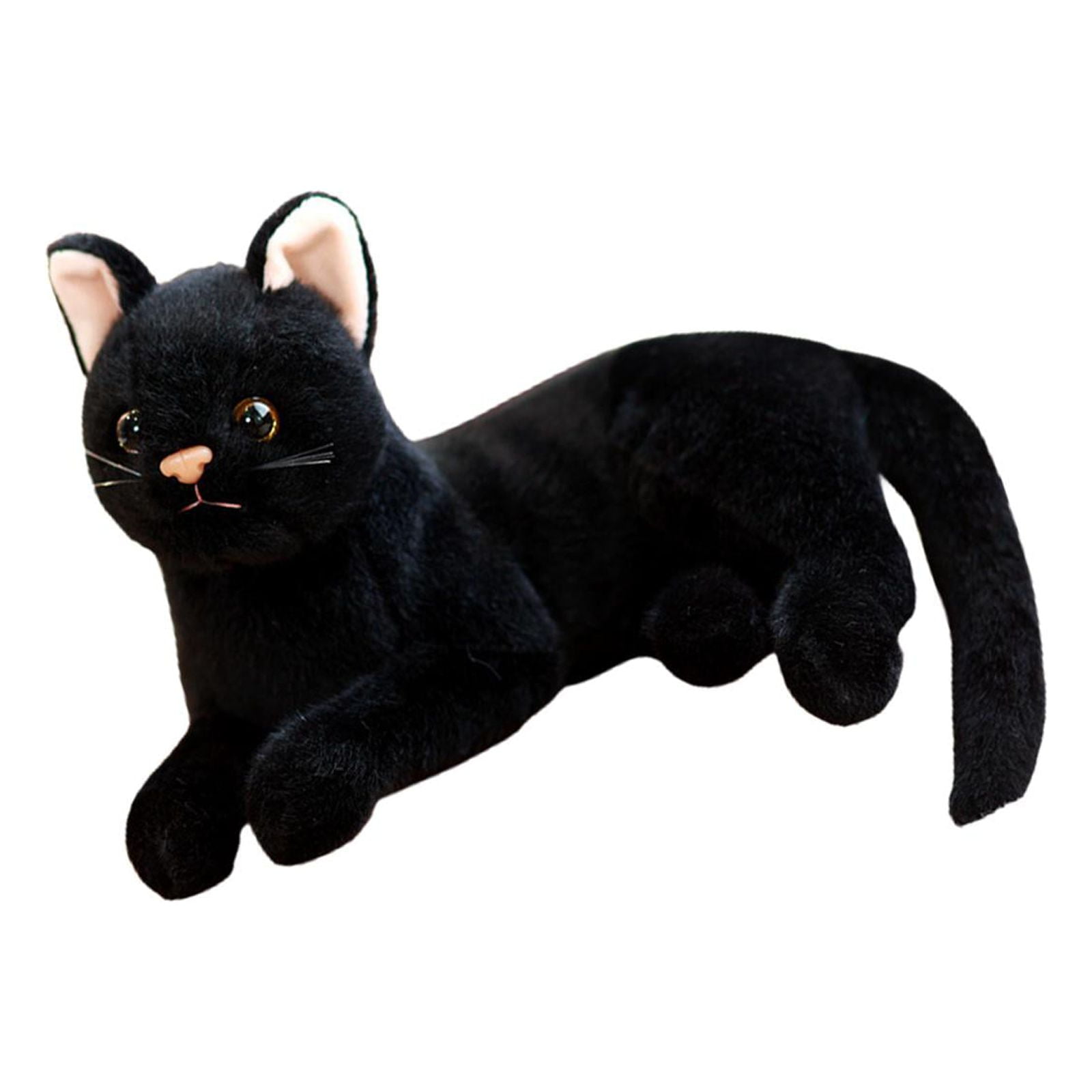 Amazon Peluche Chat Noir Yeux Verts TISHITA Adorable Chatons Jouet Décor  Réaliste Simulation Douce, image size:1600x1600