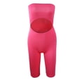 thumbnail image 2 of SRZYMJ Plus Size Jumpsuit Solid Color Open Back Tube Shorts Short Sportswear for Women Comfortable Stretchy Fit, 2 of 6