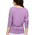 Chemisier New York & Company, Col Drapé, Manches 3/4, Extensible, Noir, Taille XS