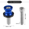 thumbnail image 6 of Unique Bargains 1 Pair Swingarm Spools, CNC Swing Arm Spools Slider Stand Universal for Motorcycle Durable Aluminum Alloy Blue 10mm, 6 of 7