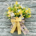 thumbnail image 4 of Corona de flores de primavera colgante | Decoración del Festival de las Abejas | Mini corona de hojas de vegetación sintética con lazo pequeño | Accesorio de vacaciones de pared para puerta de, 4 of 9