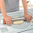 thumbnail image 4 of Adjustable Thickness Rolling Pin Set 2026 Stainless Steel Dough Roller with Non-Stick Silicone Baking Mat for Pizza Cookies, 4 of 5