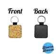 thumbnail image 4 of Macaroni Noodles Pasta Watercolor Faux Leather Square Keychain, 4 of 7