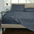 thumbnail image 4 of ROYALE LINENS 300 Thread Count 100% Long Staple Combed Cotton Striped Sheet Set - 4 Piece Queen Bed Sheets - 1 Fitted, 1 Flat & 2 Pillow Cases - Soft Cool & Crisp Sheet Set (Queen, Stripe Navy), 4 of 10