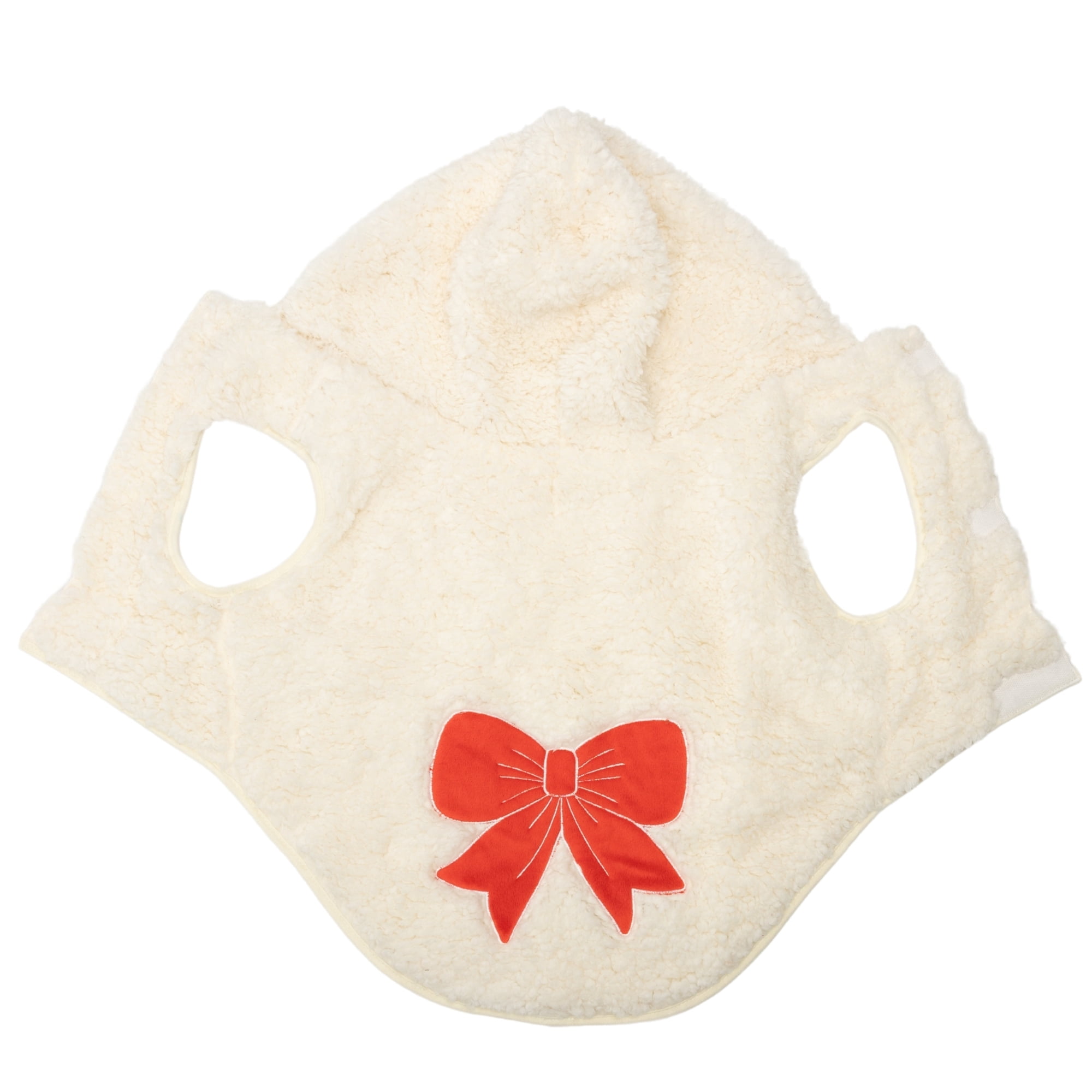 Vibrant Life Medium Sherpa Winter Coat for Dogs with Pink Bow, White