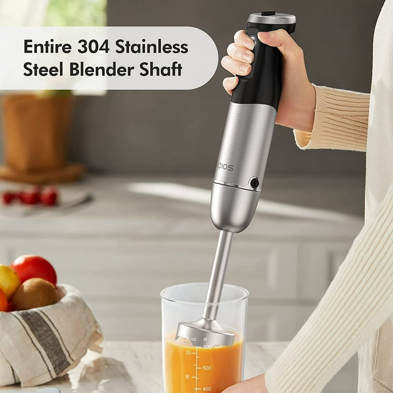 KOIOS 1000W Hand Blender - 5-in-1 Immersion Blender, 12 Speeds, Stainless  Steel, Copper Motor, Includes Mixing Beaker, Chopper, Whisk, and  Frother,Black 