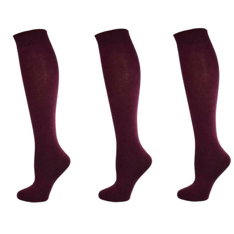 Girls Long Knee High Cotton Rich School Socks in All Size in 10 Colors Girls Long Knee High Cotton Rich School Socks in All Size in 10 Colors