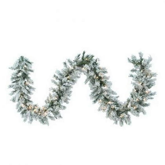 Kurt Adler 9-Foot Pre-Lit Flocked Norway Pine Garland