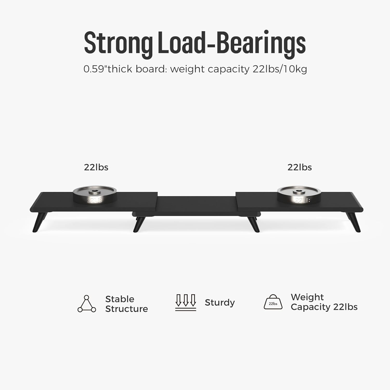 Dual Monitor Stand Riser for Desk, 43.6"*8.2"*3.2" Large Computer Stand for 2 Monitors, Laptop, Printer, Length and Angle Adjustable Computer Shelf, Home Office,Max 43.6" Length(Black)