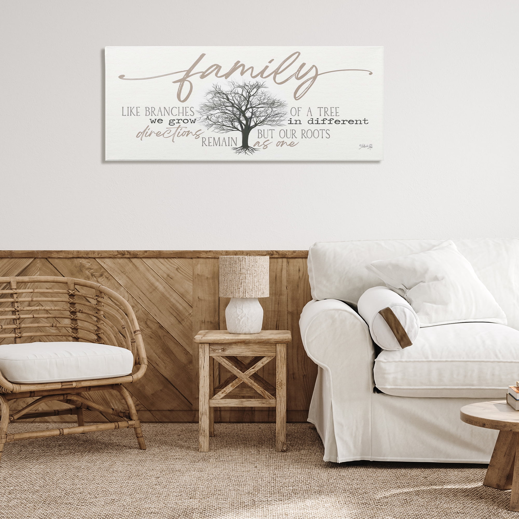 Stupell Industries Family Like a Tree Sentiment Text & Numbers Painting Wrapped Canvas Art Print Wall Art, 48 x 20