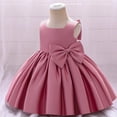 thumbnail image 6 of WREESH Toddler Girls Formal Dress Prom Dress Solid Color Satin Embroidery Rhinestone Bowknot Birthday Party Gown Long Dresses Hot Pink, 6 of 8
