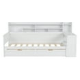 thumbnail image 6 of Euroco Wood Twin Size Daybed with Bookcase and Desk, Functional Shelves and 2 Drawers, White, 6 of 11
