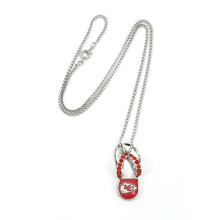 - NFL Football Team Logo Womens Ladies Crystal Flip Flop Necklace Pick Your Team