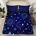 thumbnail image 5 of Manfei Glitter Boho Sun Full Sheet Sets, Bling Stars Print Bed Sheets Full, Mystic Starry Sky Bedding Sets Full Size, Lightweight Bedroom Decoration, 4pcs, 5 of 7