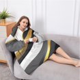 thumbnail image 5 of Oversized Wearable Blanket Hoodie,Black White Gold Wave Marble Sherpa Blanket Hoodie with Super Pockets,Super Warm Fuzzy Pullover for Women & Men, 5 of 6