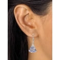 thumbnail image 3 of PalmBeach Jewelry 1.29 TCW Pear-Cut Genuine Tanzanite Diamond Accent Platinum-plated Sterling Silver Fan-Shaped Earrings, 3 of 4
