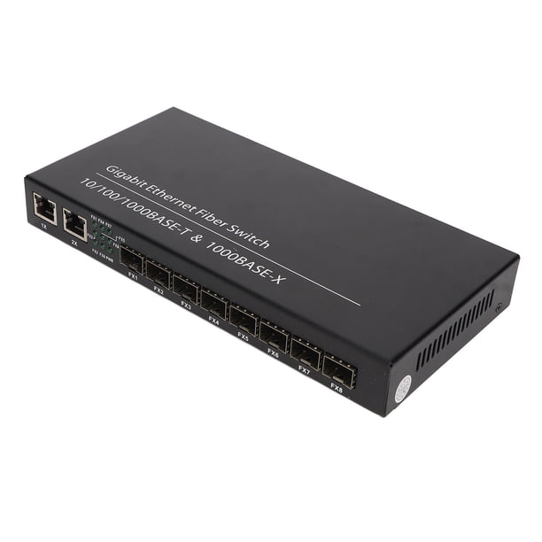 Switch De Medios De Fibra Ethernet, Enchufe De 100-240V Y Juego De Fibra Ethernet Gigabit Ethernet Para Oficina