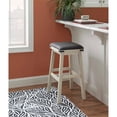 thumbnail image 5 of Home Square 3 Piece Wood and Faux Leather Backless Bar Stool Set in White, 5 of 10
