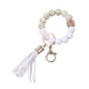 thumbnail image 1 of Llavero de silicona de cuentas pulsera llavero pulsera de cuentas con borla de cuero para las mujeres, 1 of 2