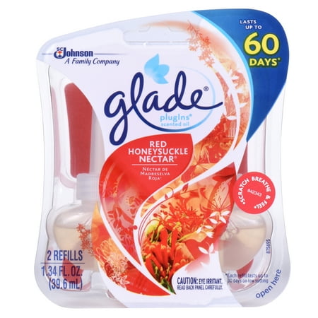 Glade Plug In Refill, Red Honeysuckle Nectar, 1.34 Fl. Oz. (Pack of 2)