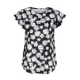 thumbnail image 4 of Camiseta divertida de manga corta con cuello redondo para mujer, camiseta estampada de manga corta con volantes OAVQHLG3B Store lin121212, 4 of 5