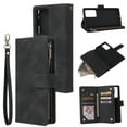 thumbnail image 1 of Galaxy Note20 Wallet Case, Dteck Soft Leather Zipper Wallet Case Magnetic Buckle Horizontal Flip Cover with 5 Card Slots/Photo Pocks For Samsung Galaxy Note 20 / Note20 5G, Black, 1 of 9
