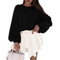 thumbnail image 1 of Suéter PRETTYGARDEN Negro Mediano de Punto Grueso Oversized, 1 of 8