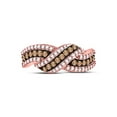 thumbnail image 2 of FB Jewels 10kt Rose Gold Womens Round Brown Diamond Crossover Band Ring 3/4 Cttw, 2 of 4