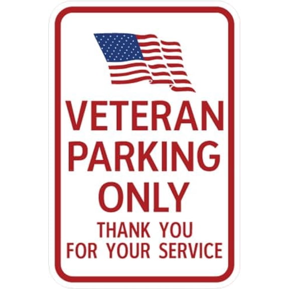 Veteran Parking Only Parking Signs Metal Sign 8x12 Inch Notice Danger Warning Caution for Outdoor & Indoor