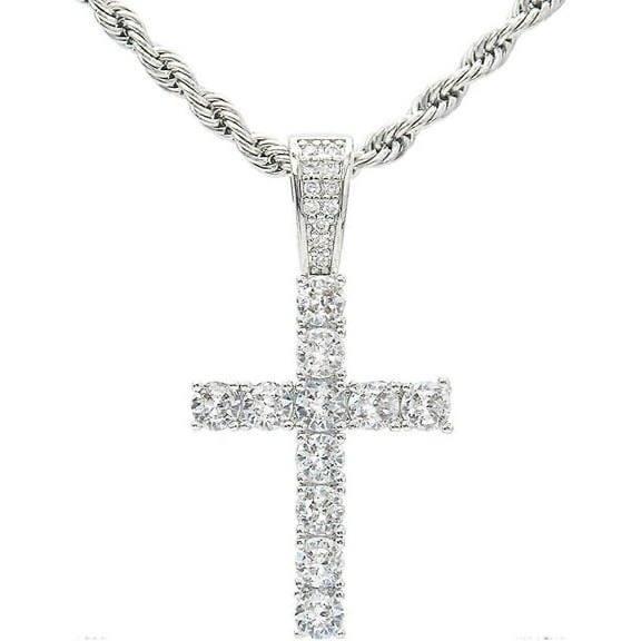 Cross Necklace For Men Women - Stainless Steel Cross Pendant Chain, Eye Of Horus