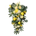 thumbnail image 1 of Artificial Teardrop Spring Summer Front Door Teardrop Wall Hanging Lemon Teardrop Floral Swag，Spring Summer Wreath for Wall Window Party Decor，21.6*13in, 1 of 9