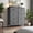 Gray, variant on Atilioo 5 Drawer Dresser, Fabric Storage Chest with TV Stand, Open Shelf, Adjustable Feet, Bedroom or Living Room, Black